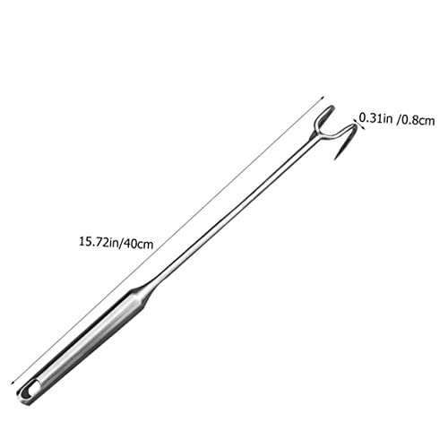 KICHOUSE Stainless Steel Meat Hook Meat Flipper for Camping BBQ Picnic Barbecue Hook