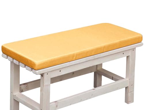 IJQXLA Cojines de Banco Personalizados de 120 x 35 cm, Color Amarillo, para jardín, 2 o 3 plazas, Impermeables, Gruesos y Largos, para el hogar, jardín, Patio, Columpio y Exterior.