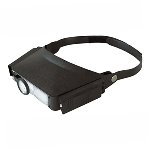 SHERCHPRY LED Lighted Headband Magnifier Glasses for Antiques Jewelry Stamp Repair Comfortable Headset for Close Work and Hobby Use Black