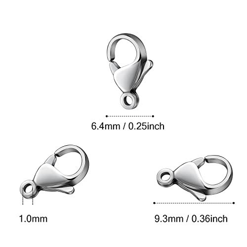 120Pcs 9Mm Lobster Clasps 304 Stainless Steel Lobster Claw Clasps Bulk For Jewelry Making Diy Necklace Bracelet #TOP1
