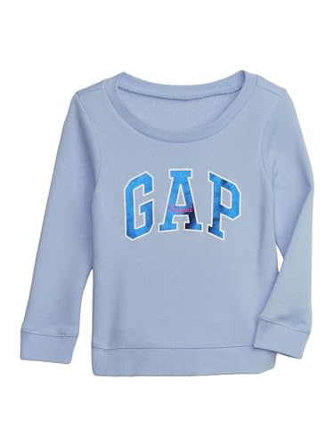 GAP baby-girls Logo Crew Sweatshirt Blue Crystal 3-6M