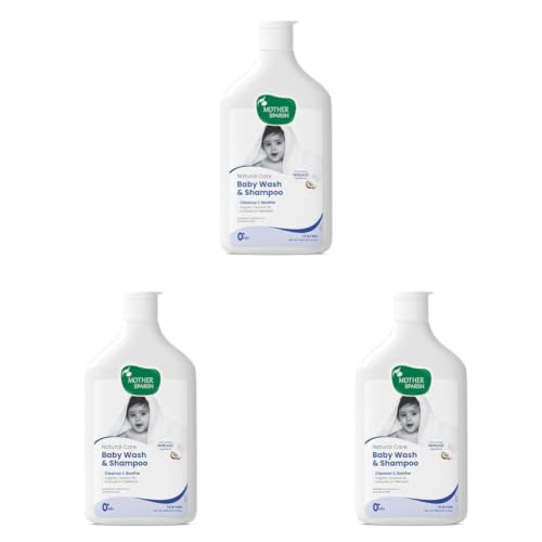 Image of Mother Sparsh Natural Care Baby Wash & Shampoo-400ml | Baby Head to Toe Wash | Tear Free Formula With Organic Coconut Oil, Calendula & Avocado | Suitable for Newborn Sensitive Skin (Pack of 3)