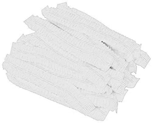 Sumedtec - 100 Stück Weiß Einweg Vlies Elastische Anti-Staub Haarschutzkappen für Krankenhaus Labor Arzt Krankenschwester Lebensmittelservice Tattoo