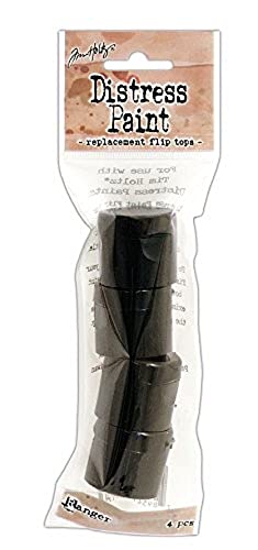 Ranger TDA49173 Distress Paint Replacement Flip Tops (4 Pack), Black