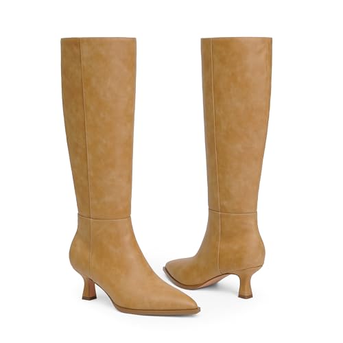 Image of Modatope Knee High Boots for Women Kitten Heel Boots