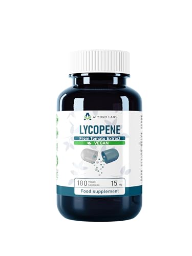 Alzuro Labs Licopeno 15 mg – 180 cápsulas veganas | Extracto 200:1 (equiv. 30 000 mg tomate) | Antioxidante y apoyo cardíaco | Probado en laboratorio | Certificado GMP