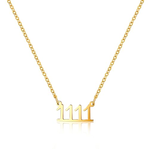 Dainty Angel Numbers Necklace – Numerology Pendant for Guidance, Inspiration, Manifestation & Law of Attraction – Waterproof Gold Necklace for Women – Non-Tarnish Jewelry – Meaningful Gift for Women