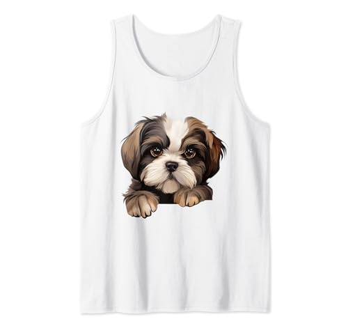 Cani di razza cucciolo Shih Tzu, che sbircia felice in vena di coccole e affetto. Per chi ama queste razze di cane, questo design è perfetto.