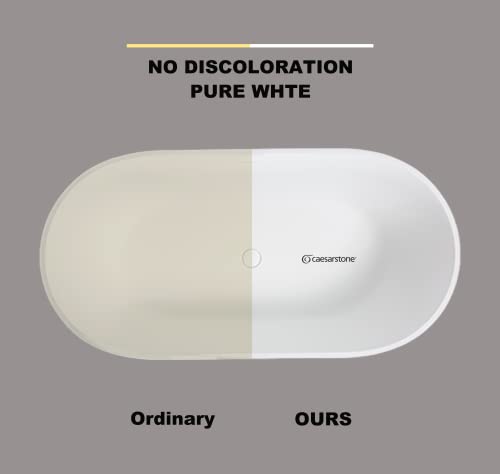Dhpm Matte White Freestanding Stone Resin Bathtub Modern Stand Alone Soaking Tub With Cupc Certified Slotted Overflow,63 * 37.5,22S05-63 #TOP7
