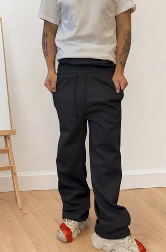 Mens Y2K Hip-Hop Sweatpants Drawstring Embroidery Double Waisted Baggy Wide Leg Vintage Workout Pants3