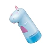 AUTSUPPL Dispensador Automático de Jabón Espumoso USB Recargable Sensor sin Contacto Diseño Infantil Cartoon Azul Resistente para Baños Cocinas y Oficinas