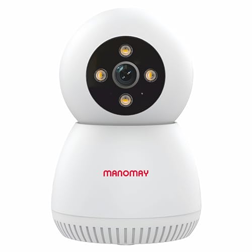 Image of MANOMAY 3MP Wi-Fi Pan-Tilt Security Camera | BIS-ER Certified (STQC) | 360 Smart Tracking | Two-Way Audio | All Time Color Night Vision | Alexa Support | Works with Android & iOS (M1078S)