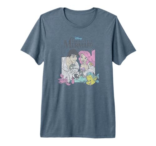 T-shirt Disney The Little Mermaid haut de gamme au design vintage group poster exclusif