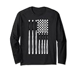 Baseball-Battball-Handschuh-Flagge, ideal für Baseball-Fans Langarmshirt