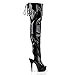 Pleaser Women's Delight-3017 Knee-High Boot,Black Patent,8 M US