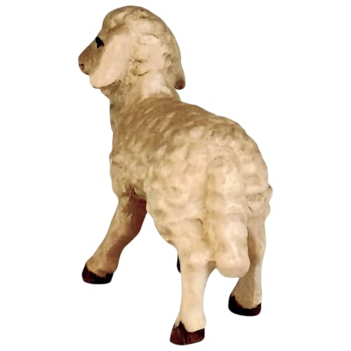Agneau en bois sculpté 14 cm figurine crèche Val Gardena Dolphes - 6