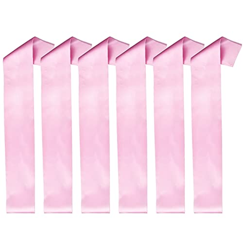 YuZhou 6 PCS Satin Sashes, Graduation Ceremony Sashes University Grad Sash Graduate Satin Sash Fabric Graduation Sash Plain Satin Sashes Plain Pageant Sash for University Bachelor High School (pink)