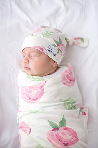 Image of Copper Pearl Baby Beanie Hat Top Knot Stretchy Soft Grace