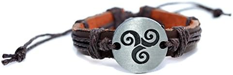 Beaux Bijoux Teen Wolf Derek Hale's Triskelion Bracelet - The Spiral Werewolf Leather Bracelet with Symbol
