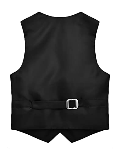 Image of Lilax Toddler & Little Boys Suit Set, Formal Suit Vest, White Dress Shirt, Dress Pants and Bowtie 4 Piece Suit Set