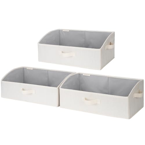 StorageWorks Closet Storage Bins Trapezoid, Mixing of Beige, Large, 3-Pack | Closet Baskets for Shelves, Trapezoid Storage Bins, Closet Organizers and Storage, Clothes Organizing Bins