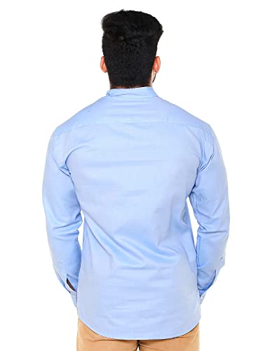 Image of Men's Linen Chinese Collar Full Sleeve Plus Size Short Kurta