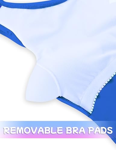 Image of Girls Swimsuits Back Cutout Bathing Suits for Girls 6-14 Removable Chest Pad Quick Dry for Swim Team Beach Pool