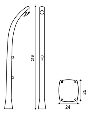 Formidra DS-H221BL DS-H221BL-Solar-Dusche, Kollektion So Happy-28 l, Blau