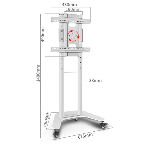Soporte móvil para TV, giratorio 90°, 32-60 pulg. miniatura 6