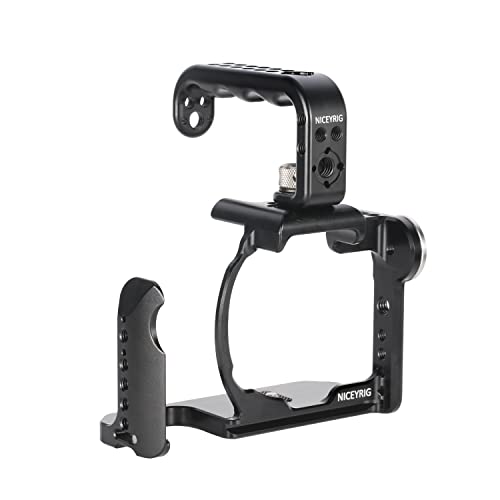 NICEYRIG �J�����P�[�W �J�����n���h�� �g�b�v�n���h�� �t���P�[�W Sony A7MIV/A7IV/ILCE-7S3/ A7S3/ILCE-7RM5/��7R V�ɓK�p�P�[�W �A���~�j�E�������� -508