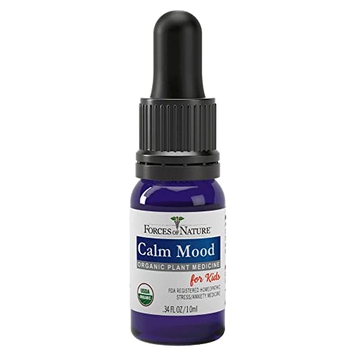 Forces of Nature Calm Mood for Kids, Organic Homeopathic Medicine, 0.34 Fl Oz, Kids Calm Formula, Multi-Action Support from Mood Swings, Irritability, Over-Excitement, Stress and Worry, Non-drowsy