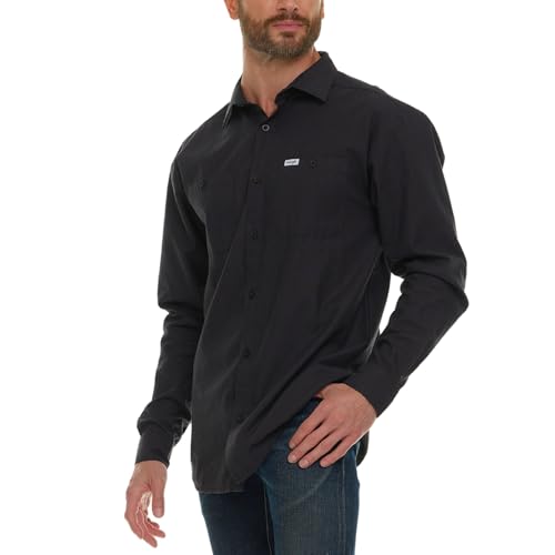 Wrangler Button Up Long Sleeve Shirts for Men Big and Tall, Lightweight Chambray Mens Dress Shirts, Western Shirt2