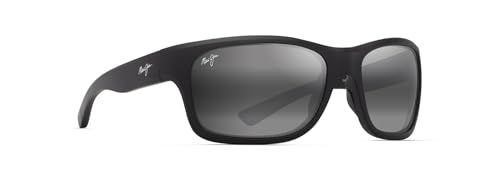 Maui Jim Men's Ano NUI Rectangle Sunglasses, Matte Black/Neutral Grey Polarized, Large2
