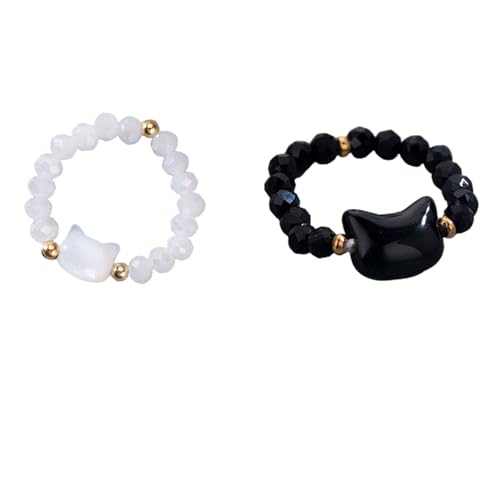Anelli con ciondolo a forma di gatto: questo anello è un regalo premuroso per buona fortuna, ideale per occasioni come Natale, San Valentino, compleanno, festa della mamma o anniversari. È un regalo affascinante ed elegante per i propri cari o anche per te stesso per attirare positività e fortuna.