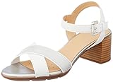 Material exterior: Sintético Geox D Marykarmen Mid San, Sandalia, para Mujer, Blanco Y Plateado, 39 EU