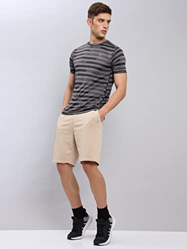 Image of TECHNOSPORT Men Polyester Regular Fit Half Sleeve Jacquard T-Shirt with Double Cool, Quick Dry & Anti Microbial for Sports, Running & Casual Use