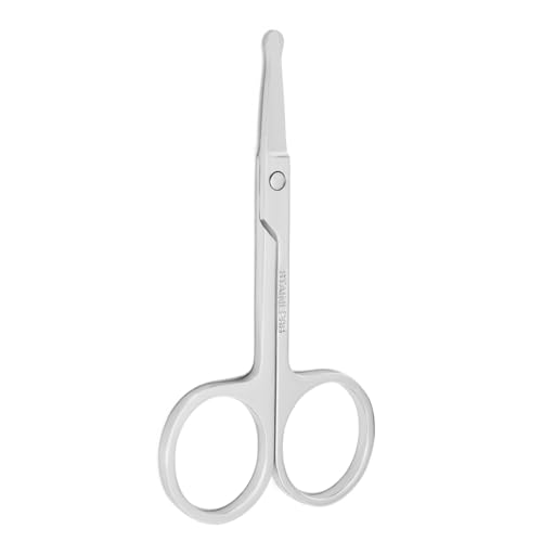 Motanar Nose Hair Trimmer Scissors-3.4' Round Tip Scissors For Ear Eyebrow Beard Mustache Trimming - Multi Purpose Round Personal Beauty Hair Care Tool For Men Women And Baby (Silver)
