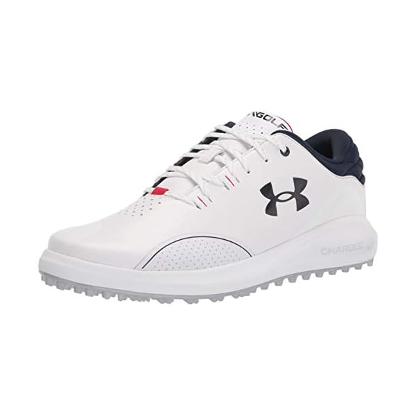 Under Armour Men's Draw Sport Golf Shoe, White (102)/Academy Blue, 9