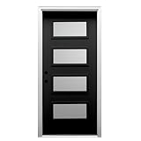 National Door Company, Exterior Single Door, Steel, 36' x 80', 4-Lite, Spotlight Collection, Right-Hand Inswing