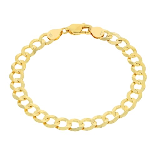 Nuragold NG10YCBS180-7 10K Yellow Gold 7Mm Solid Cuban Curb Link Chain Bracelet thumb #8