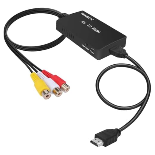 Tengchi RCA to HDMI Converter, Composite to HDMI Adapter Support 1080P PAL/NTSC Compatible with PS one, PS2, PS3, STB, Xbox, VHS, VCR, Blue-Ray DVD Players