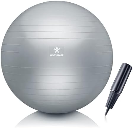 BODYMATE Pelota de Ejercicio para Fitnes con Sistema antirrevento...