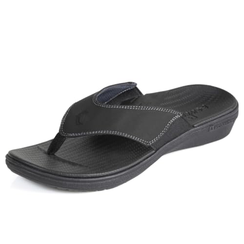 PowerStep Archwear Women's Orthotic Flip Flop 7 Black