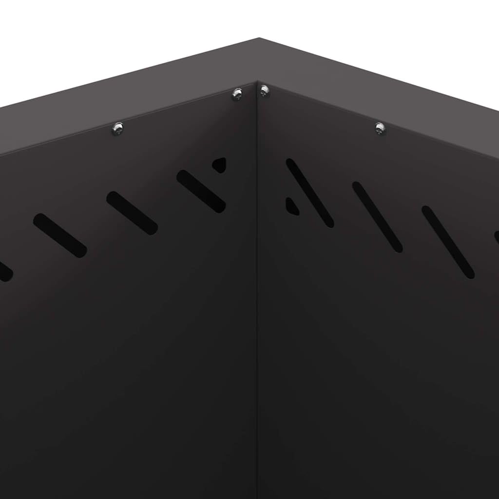 Rauchfreier Feuerkorb Schwarz aus Stahl 58 x 58 x 51 cm, Outdoor Garten Terrasse Kaminofen für gemütliche Wärme und stilvolle Flammen, ideal für Terrasse und Innenhof Ambiente
