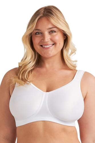 Miss Mary of Sweden Smooth Divide Non-Wired Bra – Full Cup, Unique Pocketed Design for Lift & Comfort 38D White