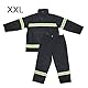 Feuerfester Overall, feuerfester Anzug, feuerfeste reflektierende Streifen, wasserdicht zum Schweißen für Feuerwehrleute(XXL)
