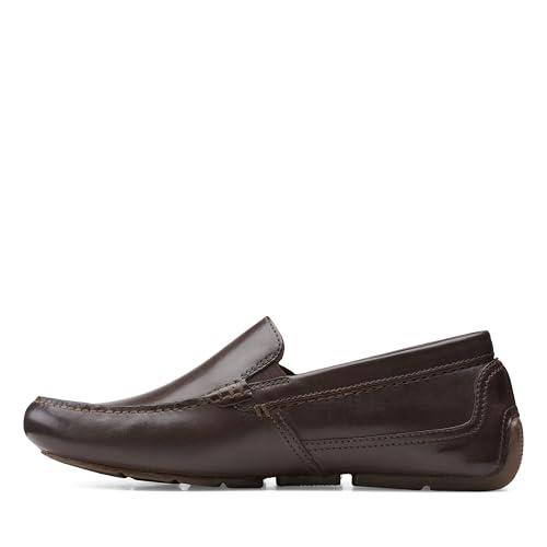 Clarks Herren Markman Plain Fahrer-Slipper, Schwarzes Leder, 42.5 EU – Ansicht 4