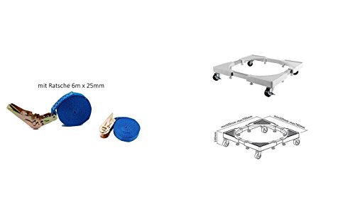 Preisvergleich Produktbild Waschmaschine Roller Trolley einstellbare Waschmaschine Base bewegliche Verstellbare Sockel mit 4 drehbarem Gummi Räder für Trockner, Waschmaschine und Kühlschrank + Sicherheitsgurt mit Ratsche