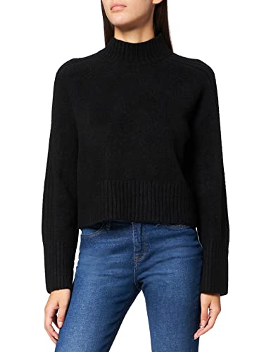 Only Onlmacadamia L/S Higheck Pullover BF Knt Maglione, Nero, S Donna