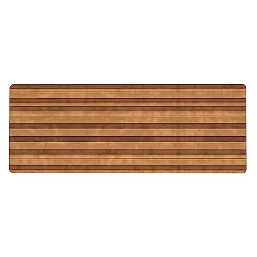 Alfombrilla de escritorio para teclado y mouse grande de 12 x 31.5'' estilo madera